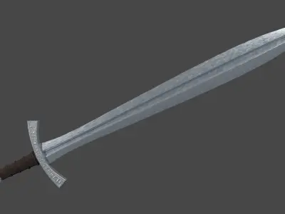 Xyphos sword with Falchion handle Low-poly 3D model