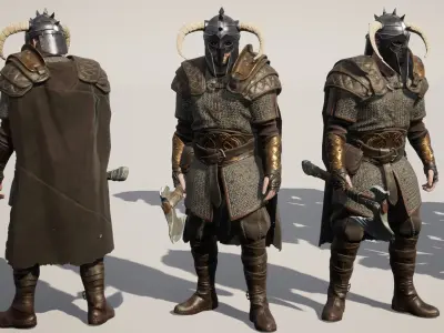 Viking Armour Collection Pack Low-poly 3D model