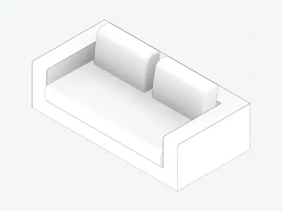 Seat - Sofa - Simplicity - Comfort - Double Low-poly 3D model
