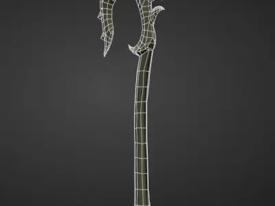 AXE4 high and low poly Low-poly 3D model