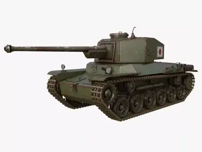 Tank Type 3 Chi-Nu Japan Mental Ray 3D model