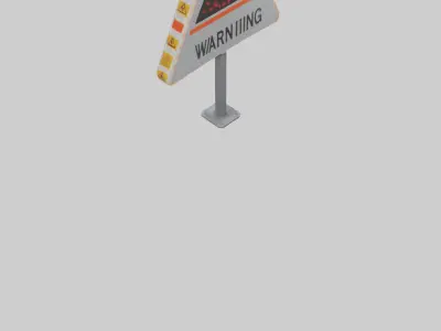 Heavy Impact Warning Sign model Low-poly 3D model