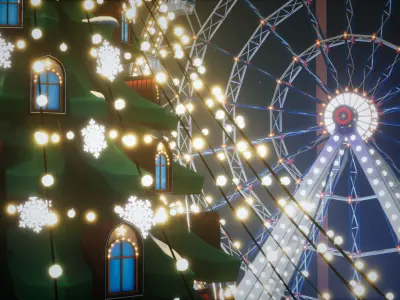 Ferris Wheel Low-poly 3D model purchase