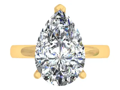 Pear Stone Solitary Ring 3D print model purchase