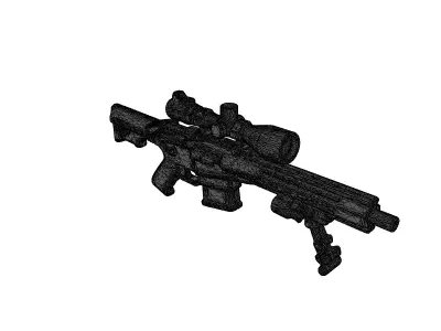 Futuristic Sniper Rifle with Holographic Scope 3D model