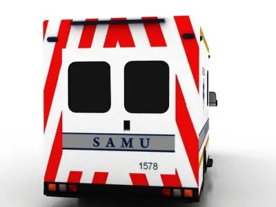 Mercedes Benz Sprinter Truck France Ambulance 3D model