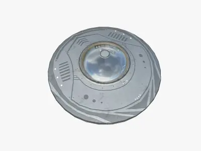 Alien Spaceship UFO B09 Full White - Sci Fi Spacecraft Design Low-poly 3D model