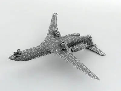 Embraer Legacy 500 Aircraft  Low-poly 3D model