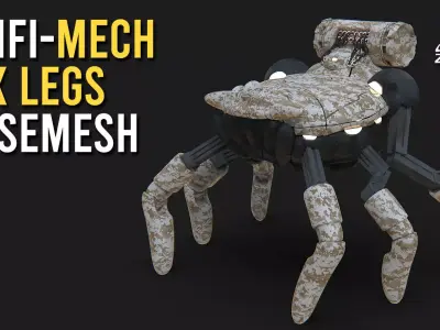 SciFi-Mech Magnet Pull No UVs - Ztool for Zbrush 3D model