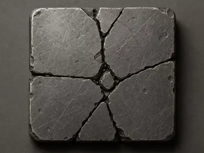 Panel06 Small Broken Tile Variation LowPoly LOD Low-poly 3D model