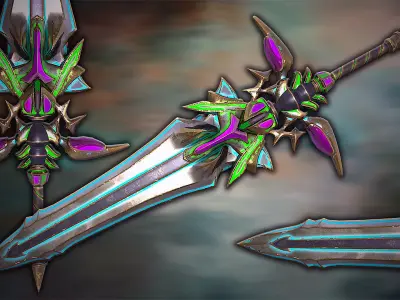 Fantasy Sword 19 3D Model Low-poly 3D model