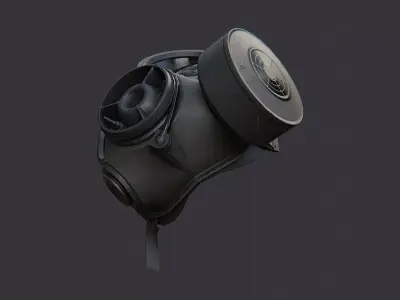 Gas Mask Stow Accessory for Tactical Figures Low-poly 3D model