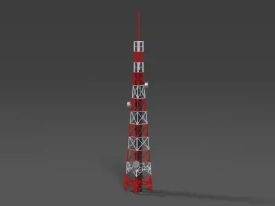 Radio Tower - PBR Low-poly 3D model