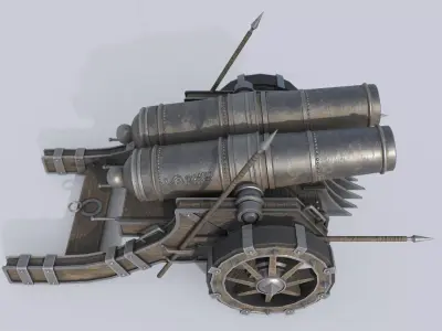 Fantasy cannon Low-poly 3D model