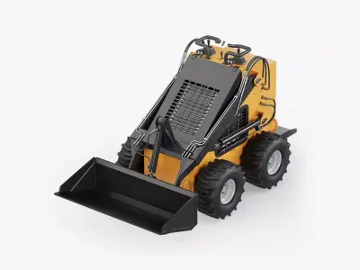 Skid Steer Loader Mini Yellow 3D model
