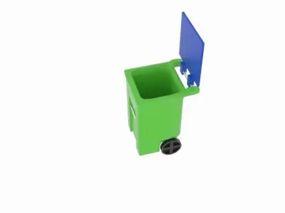 Wheeled Garbage Bin Low-poly 3D model