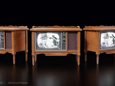 Philco Deluxe 23 TV Vintage old and worn lowpoly Low-poly 3D model