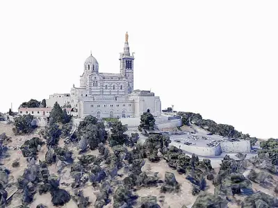 Notre Dame de la Garde Low-poly 3D model