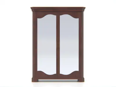 Antique Wooden Wardrobe Low-poly 3D model
