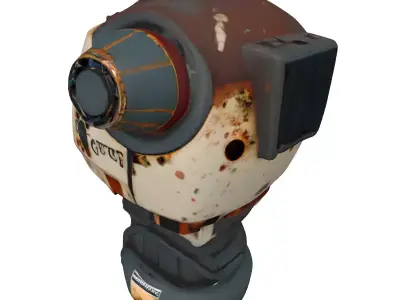 Rusty SciFi Robot Torso Armor Low-poly 3D model