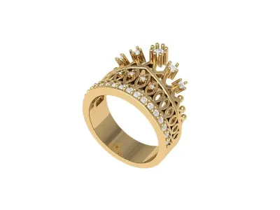 Crown Ring 3D print model
