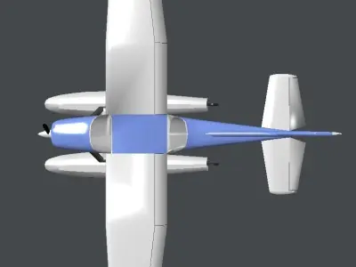 Seaplane plane Low-poly 3D model