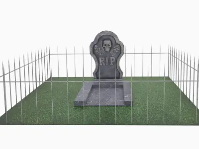 Grave - Cemetery Low-poly 3D model purchase