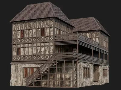 Old Medieval House 4K Textures GameReady 151 Low-poly 3D model