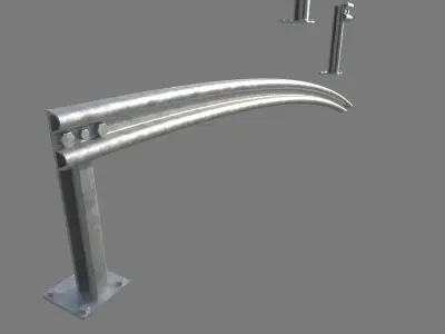 Highway road fence Low-poly 3D model