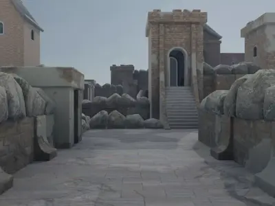 Modular Fantasy City 3D model
