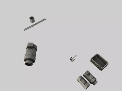 Motor Parts Debris Low-poly 3D model