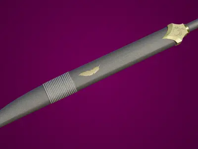 Sword 05 Game-Ready PBR Unity UE Arnold V-Ray Textures Included Low-poly 3D model