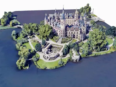 Schwering Castle - Palace - close up Low-poly 3D model