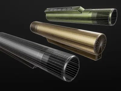 AR15 Carbine Buffer Tubes collection Free low-poly 3D model