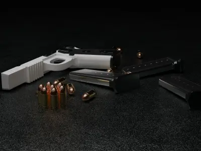 MC 1911 Pistol Low-poly 3D model