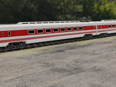 Train toy on tracks 3D model