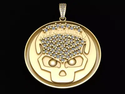 Diamond Skull Medallion 3D print model