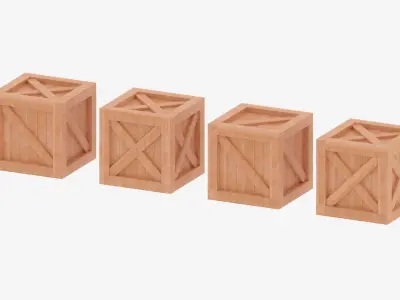 Wooden Crate Box Collection 3D model by PhilipStorm