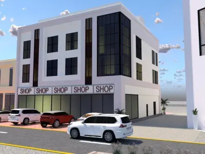 Contemporary Commercial Building A20 DWG  SketchUp Model 3D model
