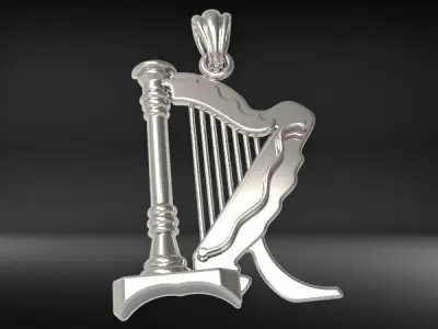 harp pendant 3D print model