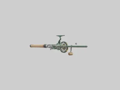 Fishing Rod and Reel model Low-poly 3D model