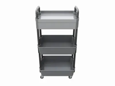 Rolling Utility Cart with Drawer 3-Tier 3D model