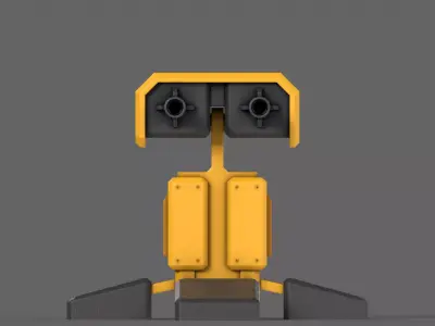 PBR Turret Gun 05 Yellow Low-poly 3D model