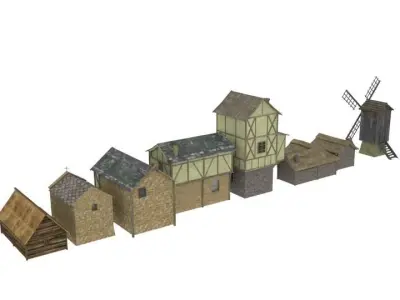 Medieval building pack Free low-poly 3D model