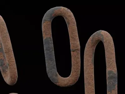 Single Chain Link Low-poly 3D model