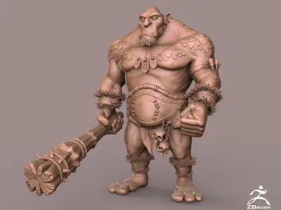 Spiked orc war club Low-poly 3D model Low-poly 3D model