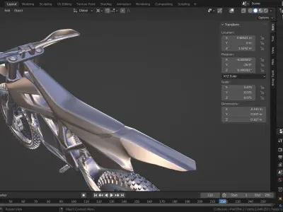 electric mx enduro motorcycle  3D model