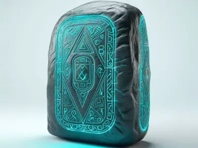 Glowing Rune Stone Relic 3D model