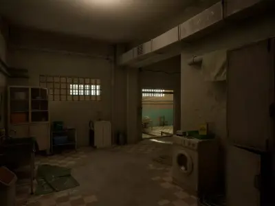 Post Soviet Hospital Laundry Low-poly 3D model