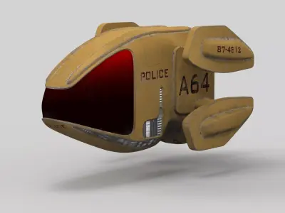 Military Police SciFi Drone SET  3D model